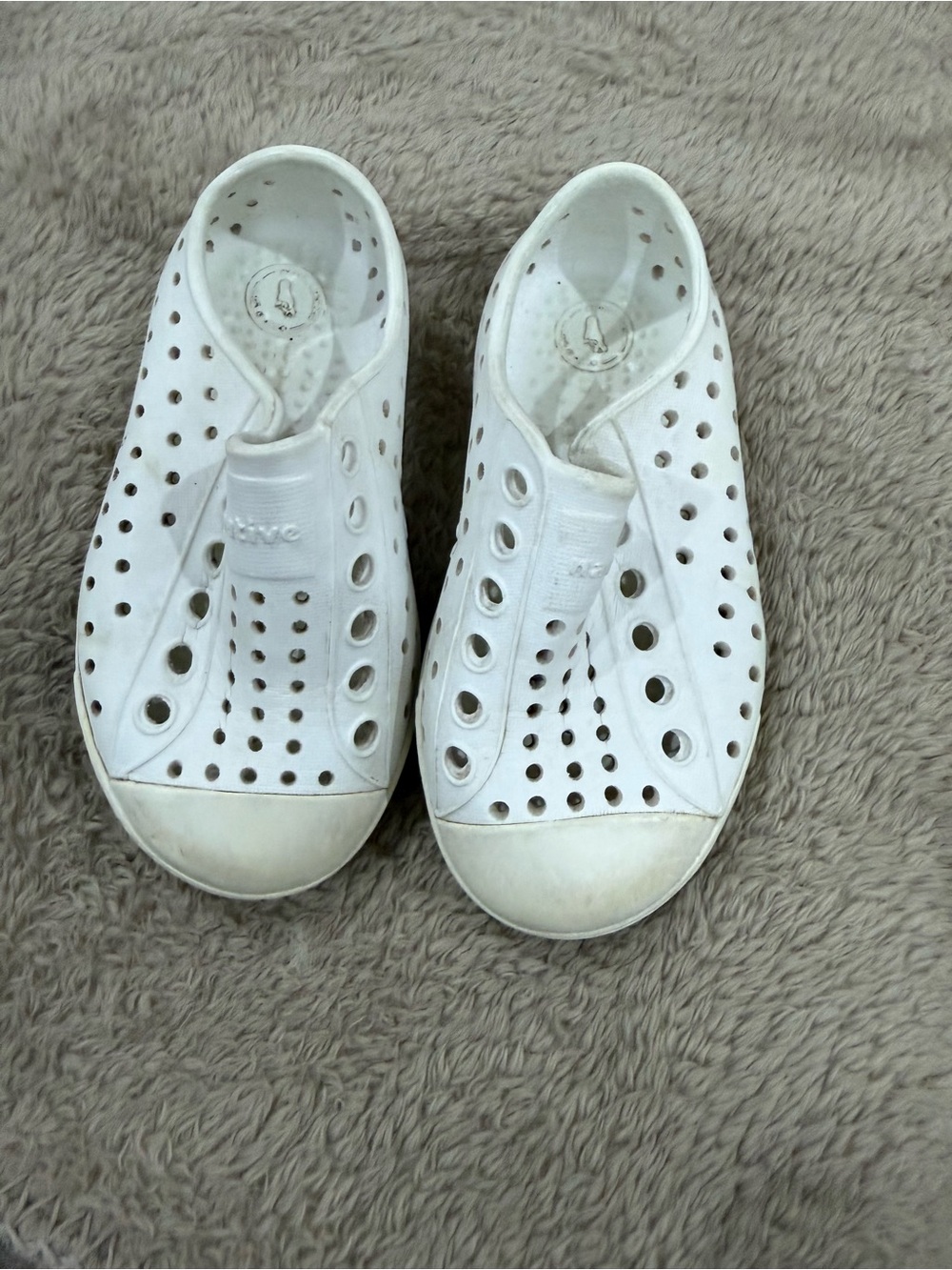 Native Kids White Perforated Slip-On Water Shoes